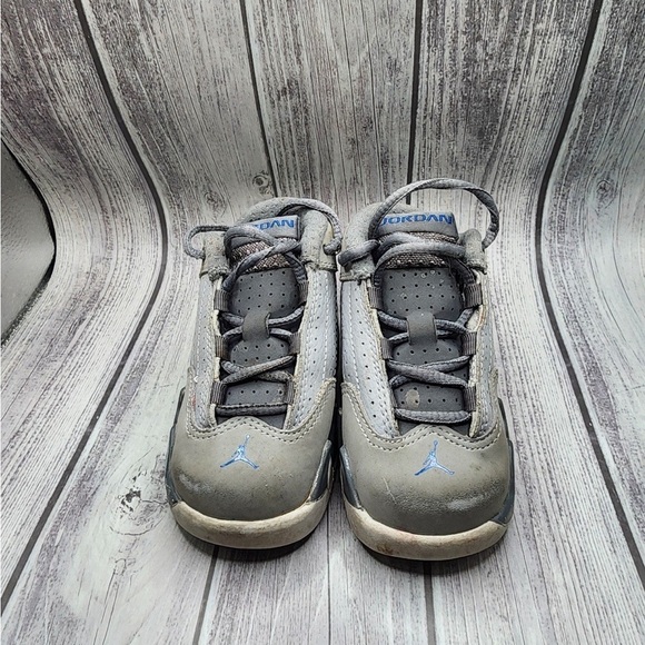 312093-004 Air Jordan Retro 14 XIV Wold Grey/White/Sport Blue Infant Toddler 4C - Picture 2 of 8